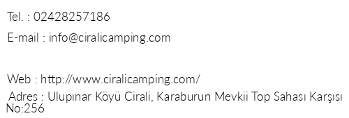 ral Camping Mustafa Nacak telefon numaralar, faks, e-mail, posta adresi ve iletiim bilgileri